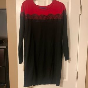 Red Black Apt. 9 Lace Embellished Sweater Dress